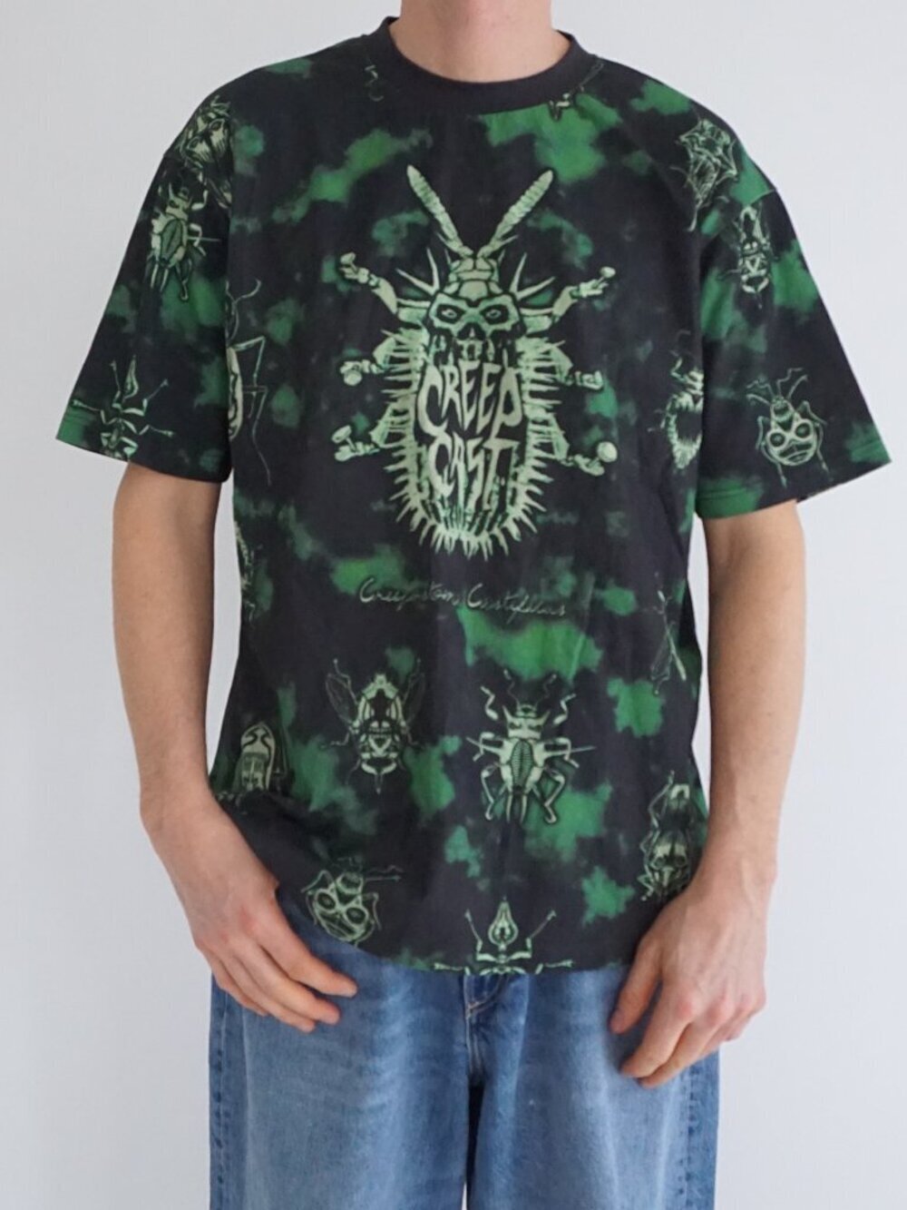 Creep Cast Black Green Bug Graphic Limited Release Streetwear Cotton Tee S